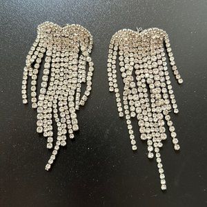 Zara Rhinestone Crystal Fringe Stud earrings